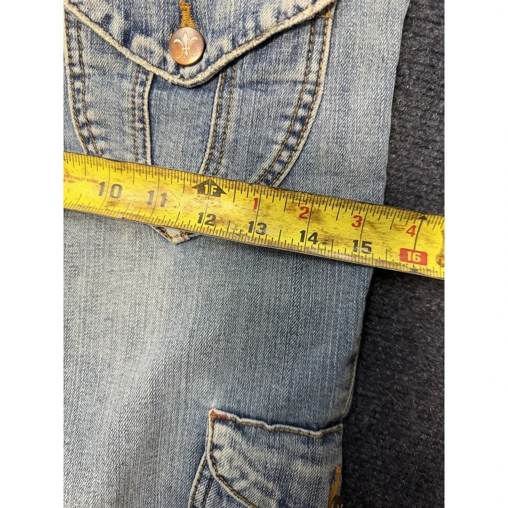 Y2K No Boundaries Cargo Capri Jeans Juniors 3 Light Wash Cuffed Stretch Denim